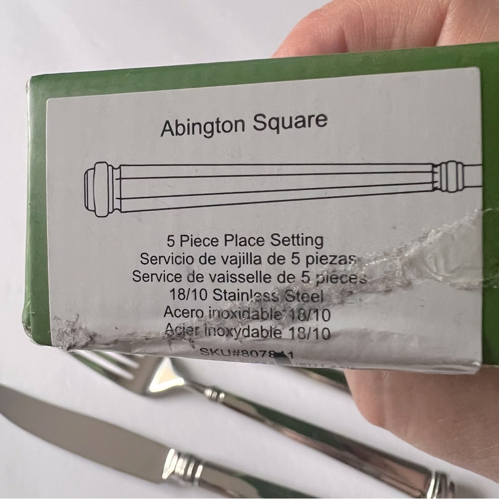 LENOX KATE SPADE ABINGTON SQUARE 5 PIECE PLACE SETTING SILVER NWT - Picture 9 of 9